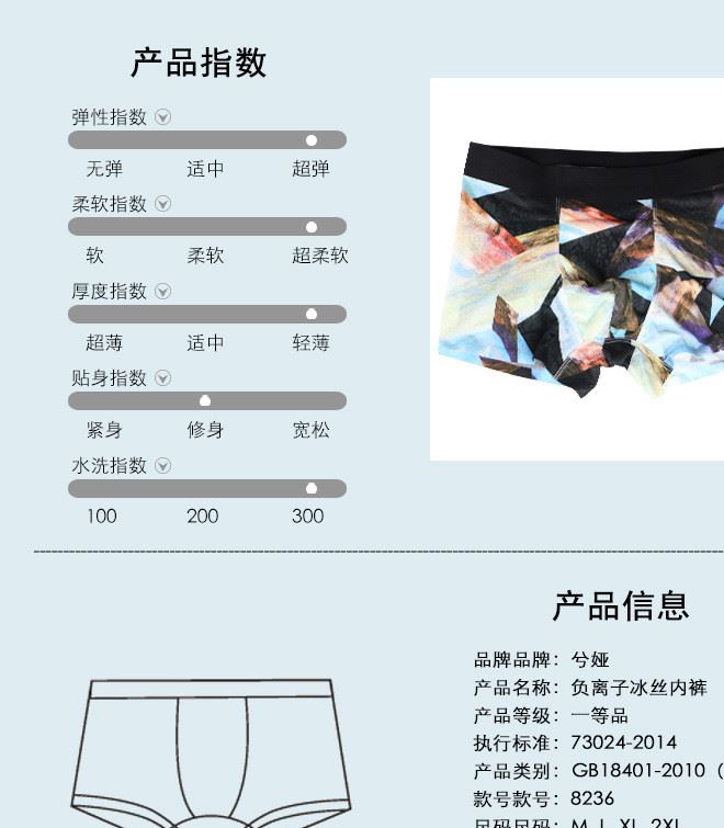 保健負離子持久功能男士內(nèi)褲莫代爾性感大碼平角褲示例圖7