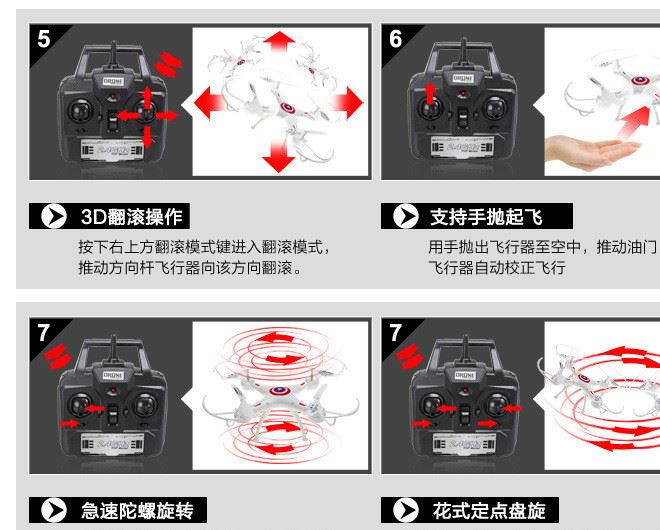 668-A3新型花式旋轉(zhuǎn)四軸飛行器 遙控飛機(jī) 無(wú)人機(jī)航模兒童玩具示例圖28