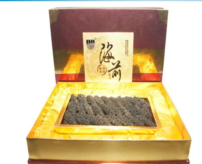 青島特產(chǎn) 海前大連刺參海參禮盒 60-100頭約500g/盒示例圖1