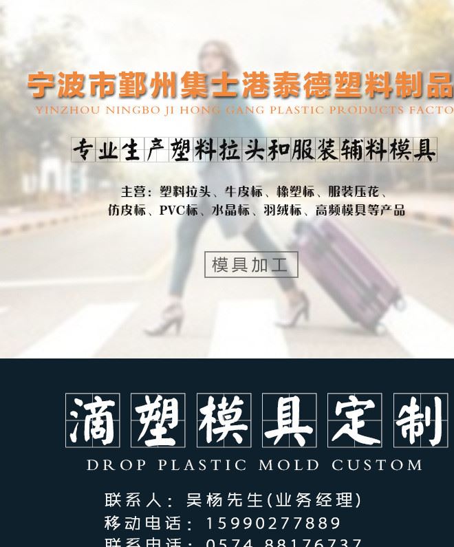 供應滴塑模 塑料成型模 公仔模 PVC模具 行李吊牌模具示例圖1