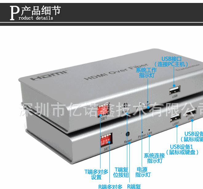 HDMI光纤延长器20公里光纤收发器hdmi光端机高清工业级单模单纤SC示例图9