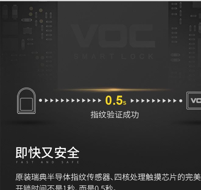 瑞典VOC指紋鎖家用防盜門鎖智能鎖密碼鎖電子門鎖示例圖10