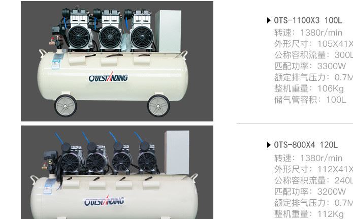 批發(fā)汽修型空壓機無油靜音空氣壓縮機 木工噴漆便攜式工業(yè)級氣泵示例圖8