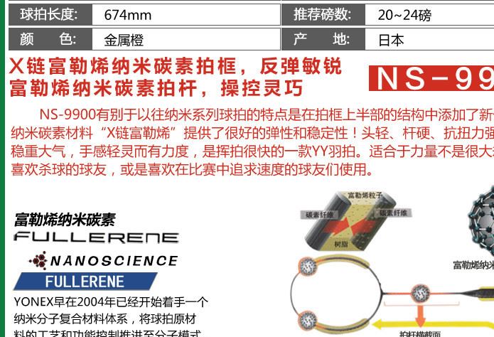 yy納米全碳素羽毛球拍單拍進(jìn)攻型NR800 NR900羽毛球拍NS9900示例圖8