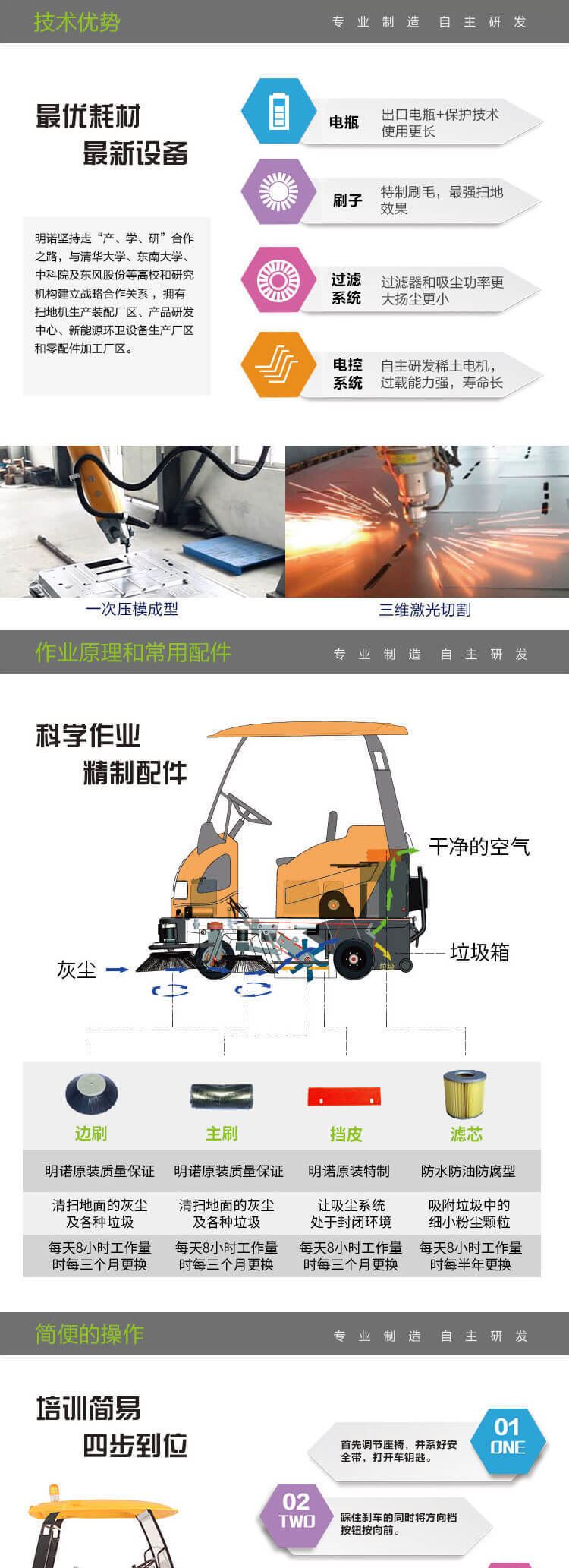 新款駕駛式電動掃地機 帶棚帶噴水園區(qū)清掃車掃路車示例圖4