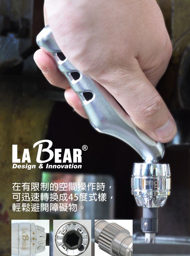 LaBear 批頭 旋具頭 棘輪扳手組合 LB-02801 鱷魚式多用棘輪起子示例圖3