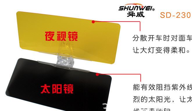 汽車大視野遮陽擋太陽鏡日夜雙用防眩鏡 護目鏡 廠家批發SD-2303示例圖5