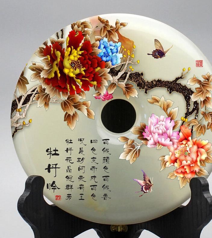 玉石精雕圖刻客廳裝飾擺件平安扣電視柜創意禮品批發示例圖2