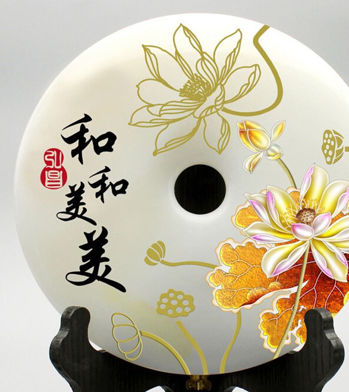 玉石玉璧精雕圖平安扣客廳裝飾擺件創意酒柜禮品直銷批示例圖4