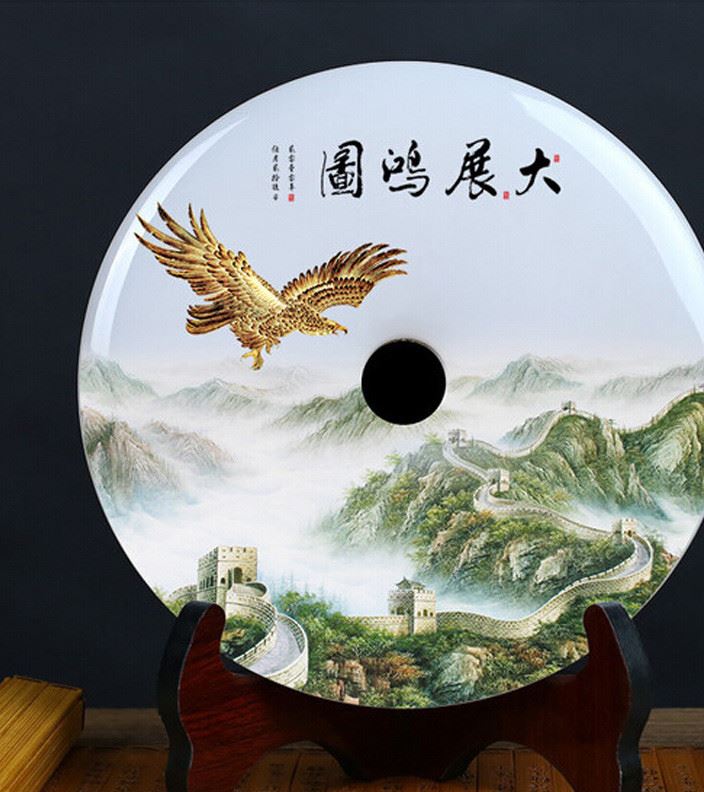 玉石玉璧精雕圖平安扣客廳裝飾擺件創意酒柜禮品直銷批示例圖9