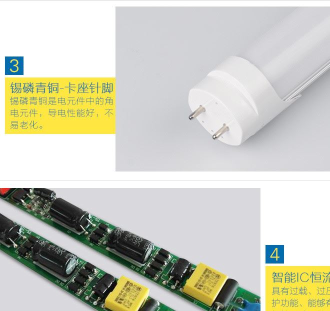 t8一體化led燈管日光燈超亮改造黃正白光支架全套T8LED分體T5燈管示例圖20