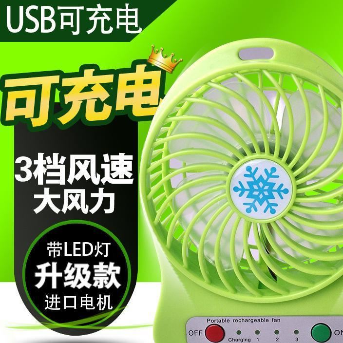 批發(fā)迷你可充電便攜式臺式電風扇電池靜音大風力手拿usb小風扇示例圖1