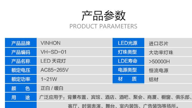 18Wled天花燈聚光射燈雙色天花射燈走廊吊頂燈定制筒燈示例圖2