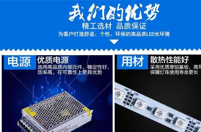 led灯带5050rgb灯条12vled贴片硬灯条变色七彩广告装饰灯具示例图4