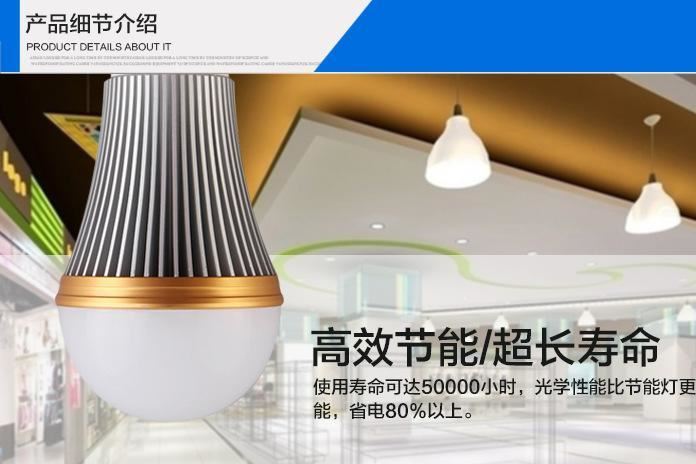 led球泡灯家用E27螺口节能灯大功率铝壳球泡灯led灯泡示例图12