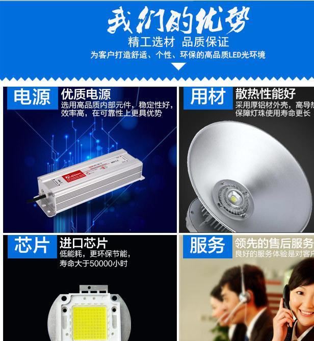 led工礦燈led廠房吊燈工廠燈車間照明燈倉庫天棚燈工業(yè)照明燈示例圖4