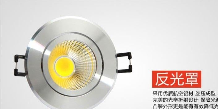 廠家直銷LED3W天花燈5W 7WCOB射燈 高光烤白拉絲銀 刀片散熱器示例圖9