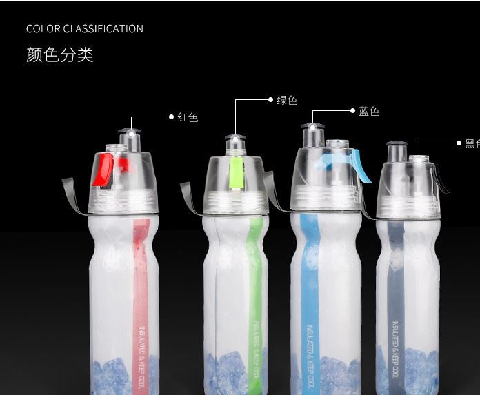 KINGSIR噴霧騎行自行車運動水壺PE雙層塑料水杯保冷功能水杯示例圖10