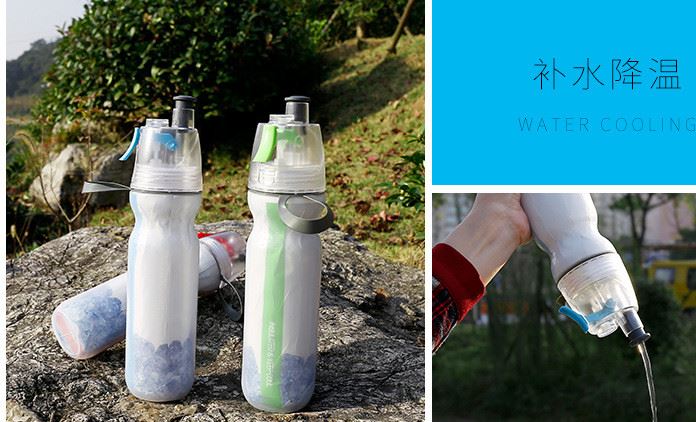 KINGSIR噴霧騎行自行車運動水壺PE雙層塑料水杯保冷功能水杯示例圖19