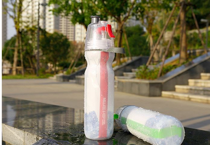 KINGSIR噴霧騎行自行車運動水壺PE雙層塑料水杯保冷功能水杯示例圖21