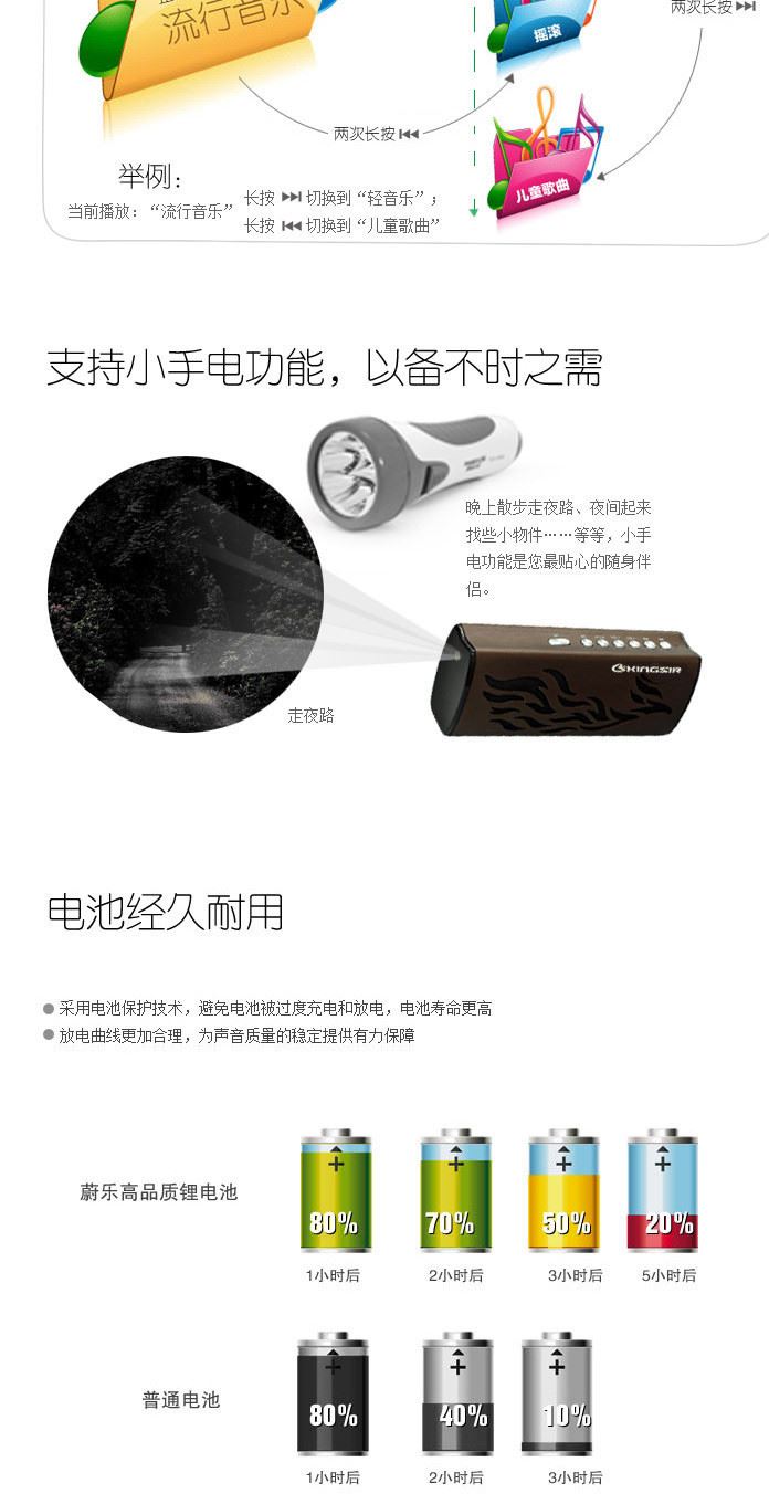 蔚樂B02鋁合金插卡音箱低音炮 自行車戶外運動便攜迷你口袋小音響示例圖4