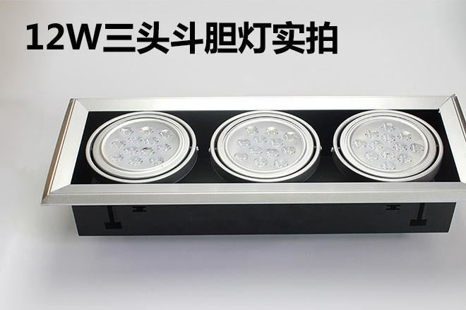 LED豆膽燈LED格柵燈斗膽燈單頭雙頭三頭四頭豆膽燈格柵燈3W示例圖6