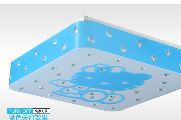 常州整體亞克力LED吸頂燈兒童創意KT貓遙控變色燈具節能護眼專用示例圖16