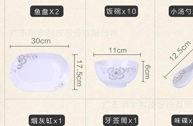 陶瓷家用套餐骨質瓷禮品贈品46頭金玉良言套餐廠家直銷批發(fā)示例圖5