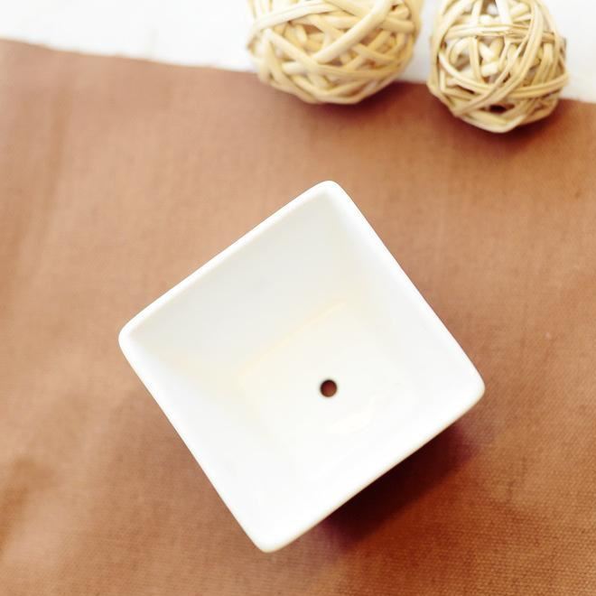 明宇迷你多肉陶瓷桌面斜邊四方型zakka盆栽花盆工廠直供批發(fā)示例圖6