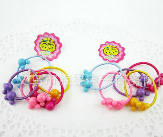 新款兒童米奇，兔頭，星星糖果色卡通皮筋發圈發繩批發*地攤批示例圖7