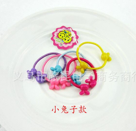 新款兒童米奇，兔頭，星星糖果色卡通皮筋發圈發繩批發*地攤批示例圖8