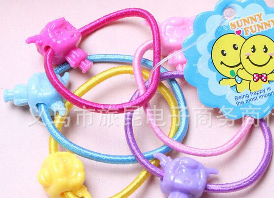 新款兒童米奇，兔頭，星星糖果色卡通皮筋發圈發繩批發*地攤批示例圖9