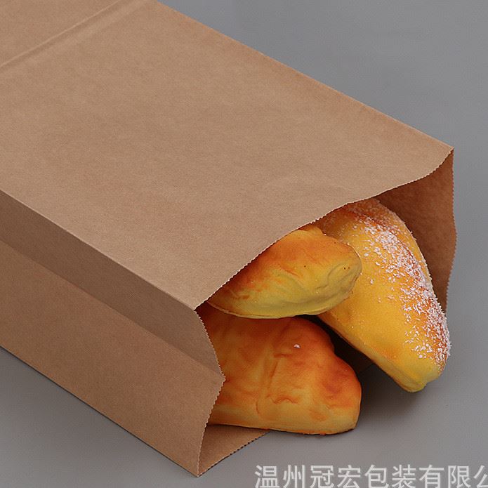 廠家直銷環(huán)保方底牛皮紙食品袋 烘焙西點(diǎn)食品打包紙袋示例圖11