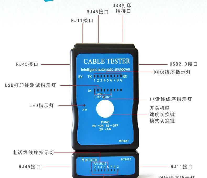 Tengfei騰飛網(wǎng)線測(cè)試儀網(wǎng)絡(luò)測(cè)試器電話線測(cè)線器多功能TF-007A批發(fā)示例圖3