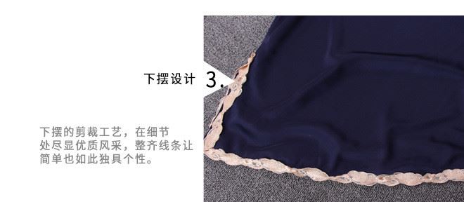 吊帶睡裙女夏季性感修身刺繡開叉花邊薄款家居服女士仿真絲綢睡衣示例圖23