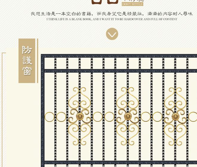 欧式烤漆铁艺防护窗 不锈钢艺新型豪华别墅家用防盗网