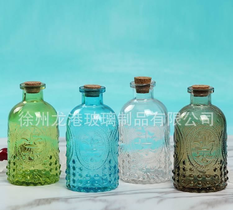玻璃瓶軟香薰瓶木塞彩色水培插花瓶示例圖10