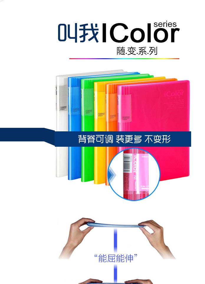 齊心辦公活頁(yè)插頁(yè)文件夾圖紙資料冊(cè)40頁(yè)檔案透明袋多層 A4試卷示例圖2