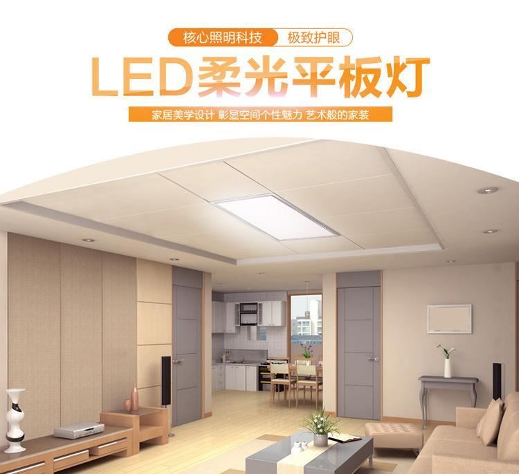 集成吊顶led灯面板灯600*600led平板石膏板工程灯嵌入式客厅示例图2