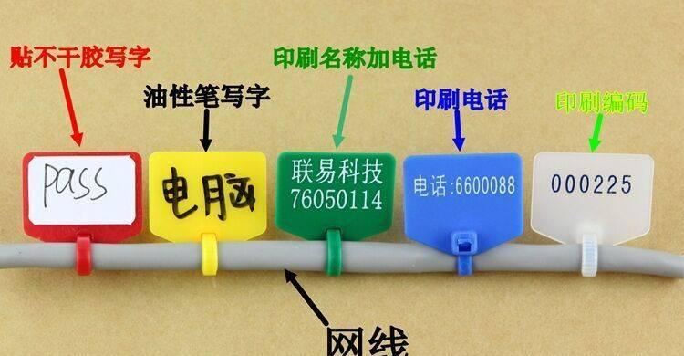 厂家直销 网络线吊牌 标记标记标签 标牌扎带 塑料封条200mm示例图14