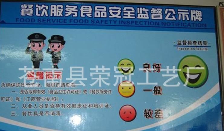 PVC食品安全監督公示牌示例圖2