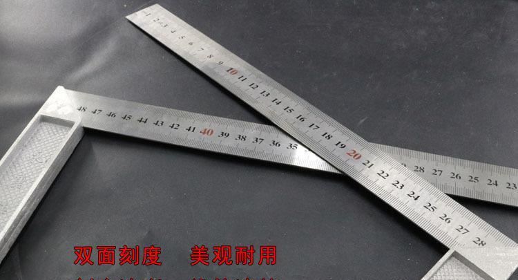 90度角尺不銹鋼角尺拐尺L型板尺直角尺50cm30cm木工角尺示例圖6