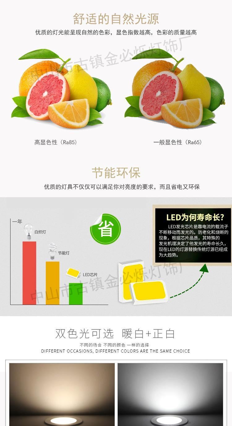 LED筒燈 壓鑄鋁恒流 超薄筒燈 開孔7.5/8公分2.5寸3W面板燈光源示例圖4