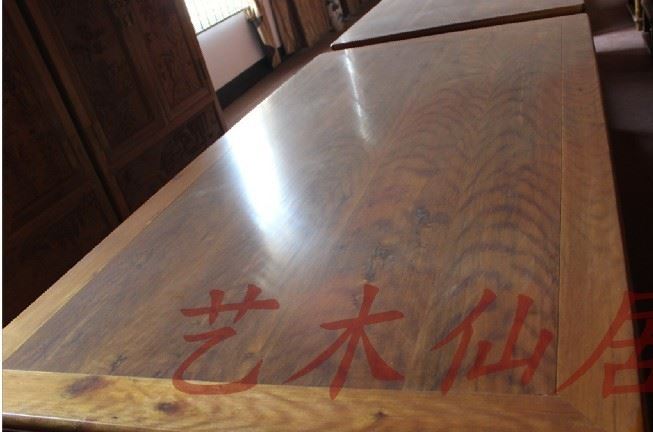 四川楨楠金絲楠圓腿明式辦公桌  古典家具  中式家具  金絲楠家具示例圖2