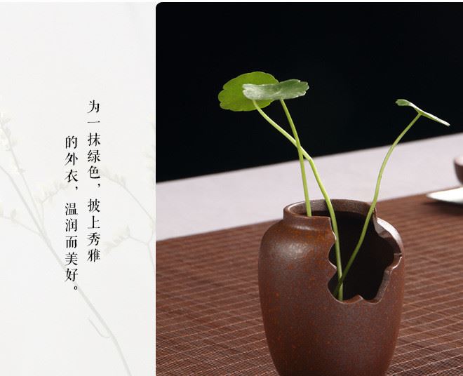 古陶粗陶復(fù)古小花瓶花器花插茶具擺件陶藝家居飾品陶器玉人窯批發(fā)示例圖6