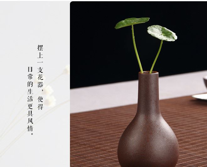 古陶粗陶復(fù)古小花瓶花器花插茶具擺件陶藝家居飾品陶器玉人窯批發(fā)示例圖17