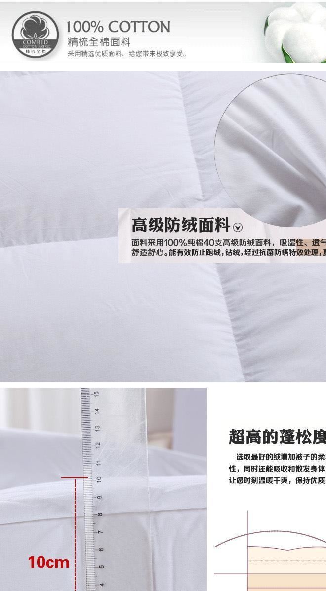 啟陽級酒店賓館加厚保暖鵝絨鴨羽絨床墊 單雙人學生床墊批發示例圖3