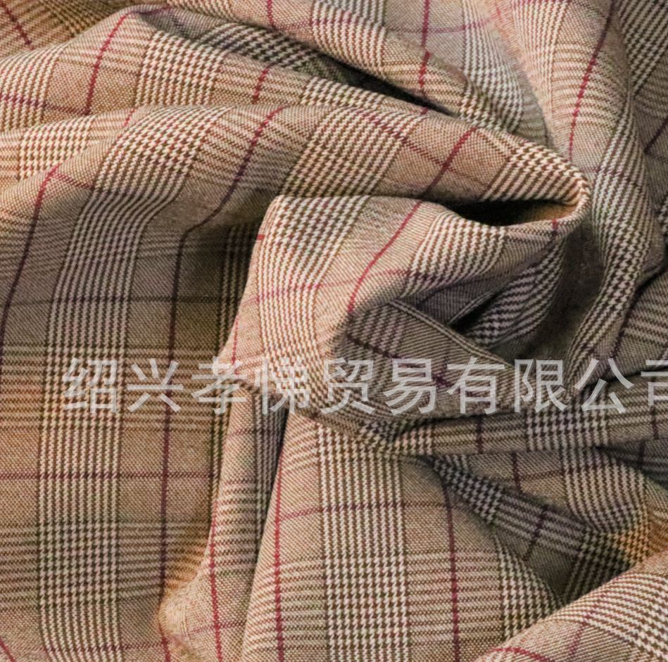 梭織彈力色織格子布時裝面料流行千鳥格女裝褲料裙料時裝套裝布料示例圖2