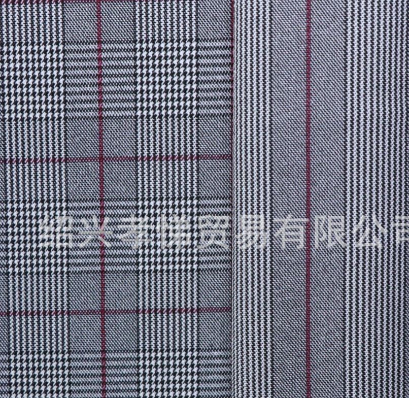 梭織彈力色織格子布時裝面料流行千鳥格女裝褲料裙料時裝套裝布料示例圖9