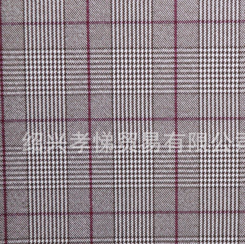梭織彈力色織格子布時裝面料流行千鳥格女裝褲料裙料時裝套裝布料示例圖13